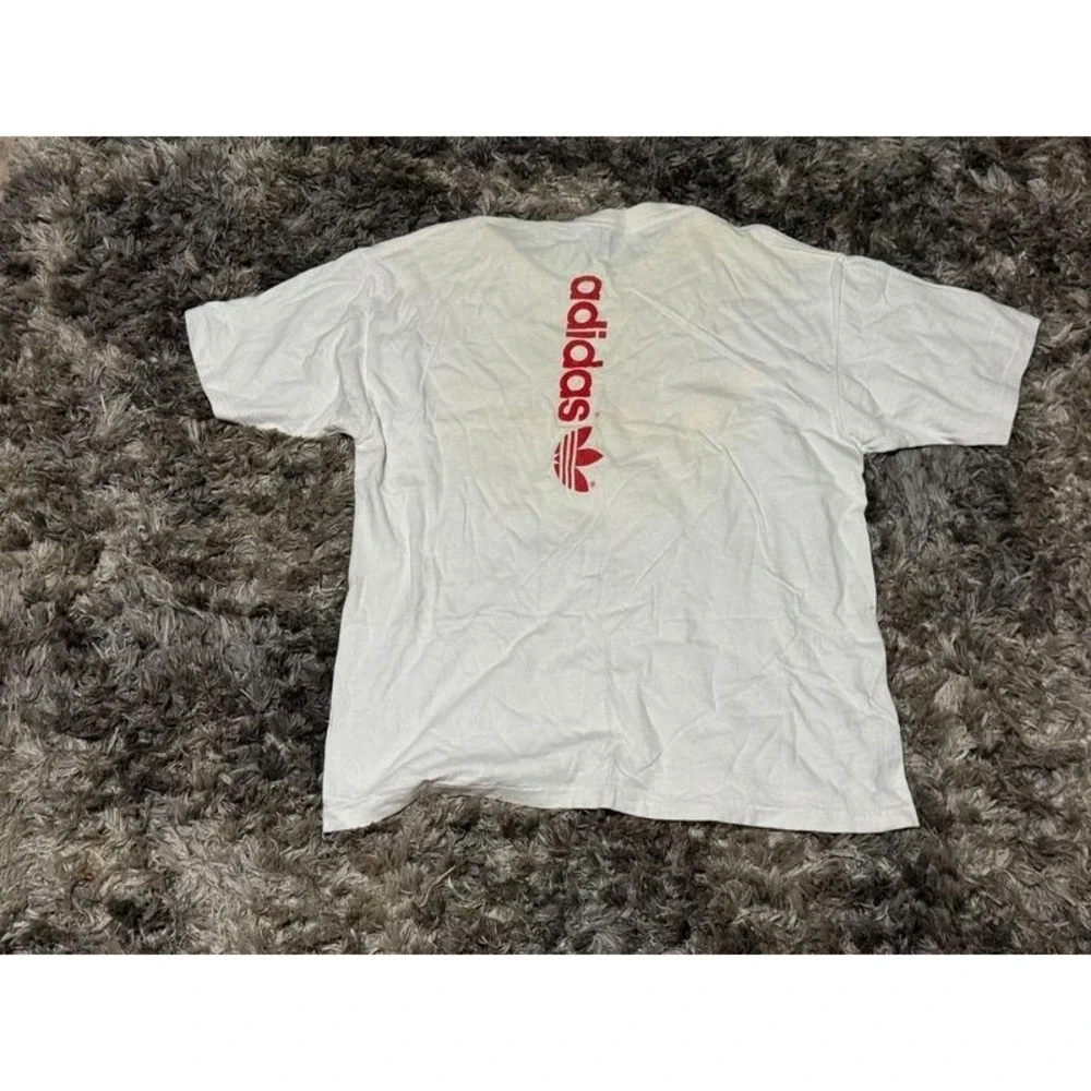 1990 Retro Size L Adidas Mens White Crew‎ Neck Germany Home Football T-Shirt